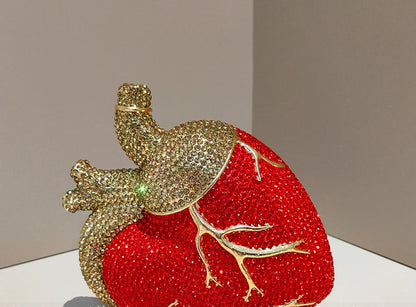 Heart Rhinestone Clutch Bag
