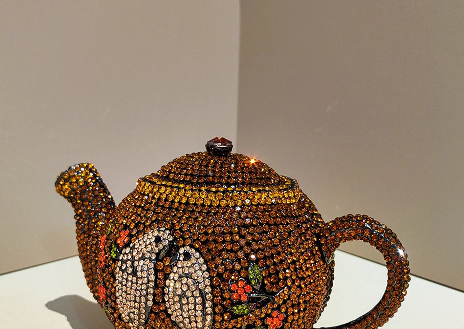 Teapot Rhinestone Clutch Bag