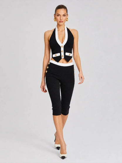 Naomy Bandage Capri Pants Set