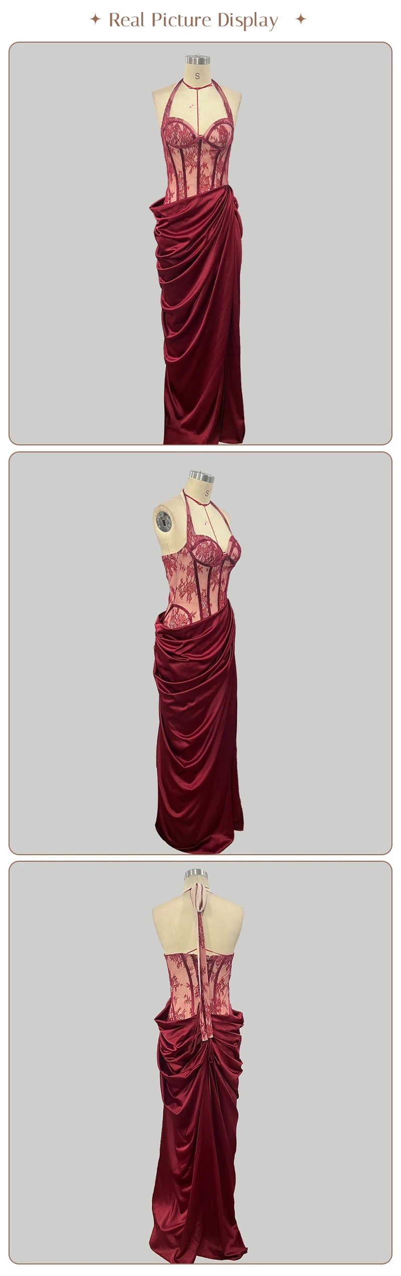 Bodice Corset High Slit Maxi Dress