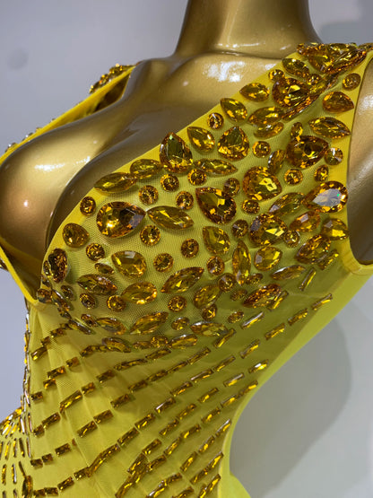 Frankie Rhinestones Mesh Dress