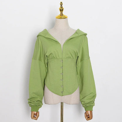 Hoodie Bandage Corset Jacket