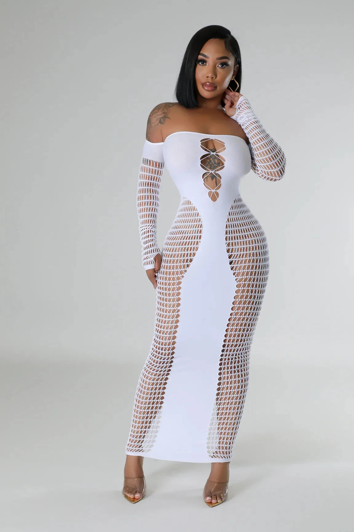 Caroline Mesh Maxi Dress