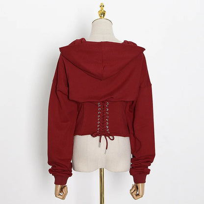 Hoodie Bandage Corset Jacket