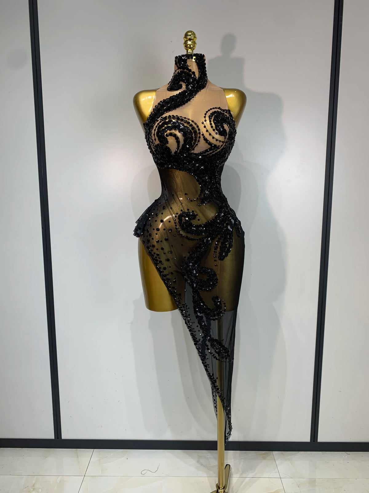 Black Diamond Asymmetric Dress