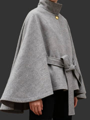 Luxurious Wool Stand Collar Coat