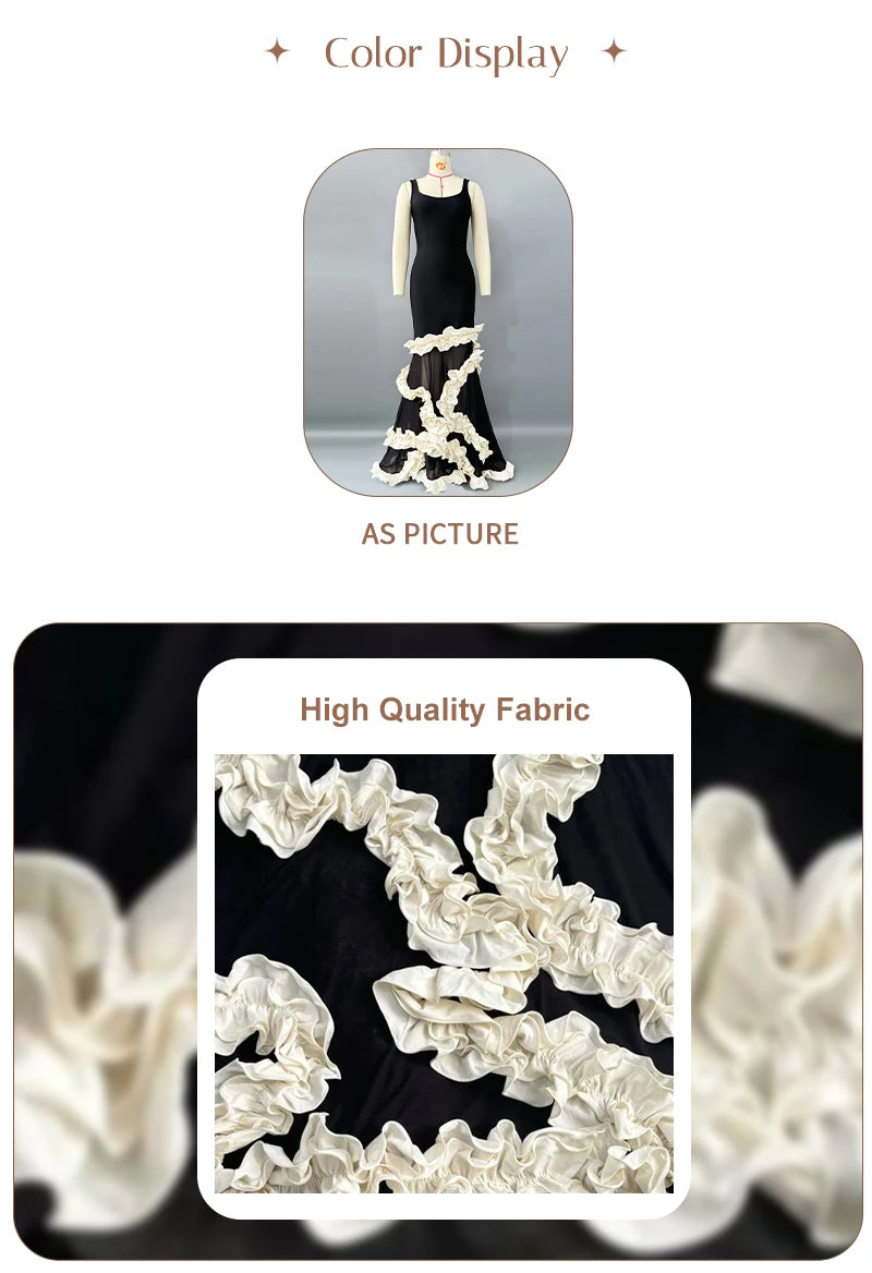 Artistic Gown Ruffled Maxi Dress