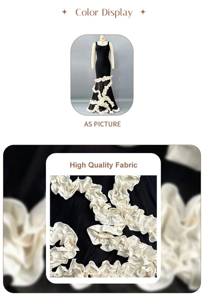 Artistic Gown Ruffled Maxi Dress