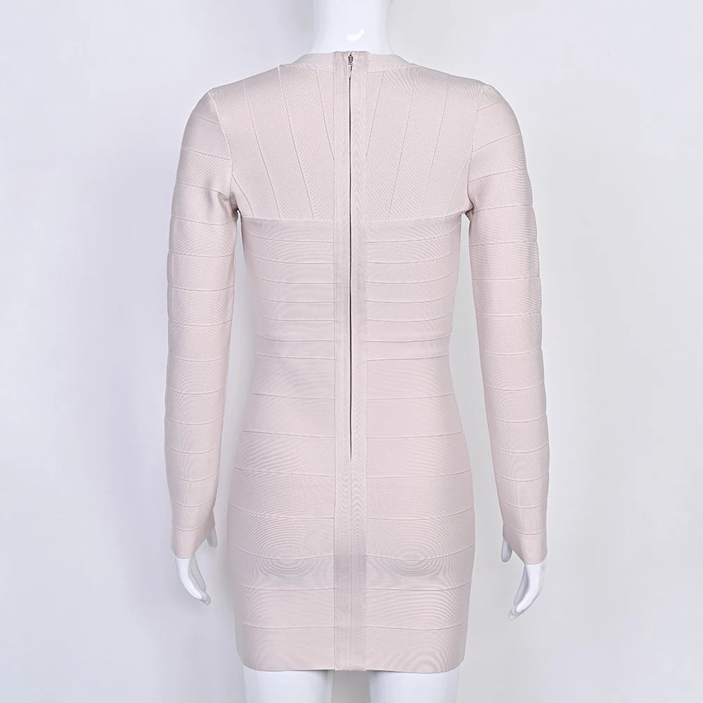 Plunge V Neck Bandage Mini Dress