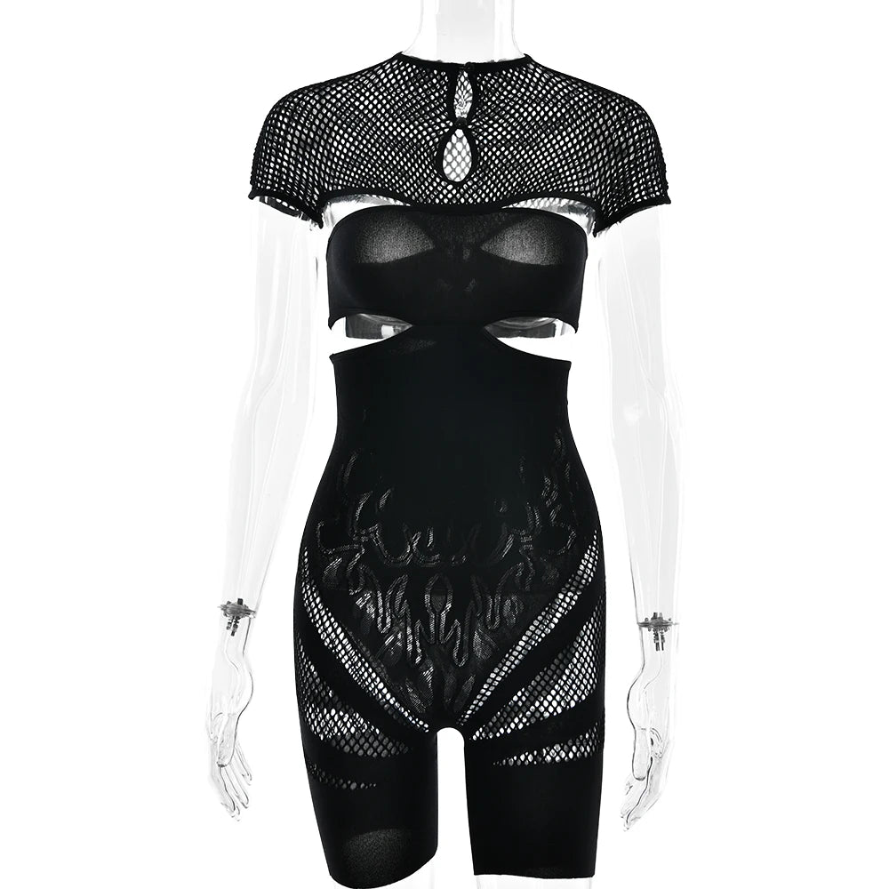 Laurie Mesh Romper