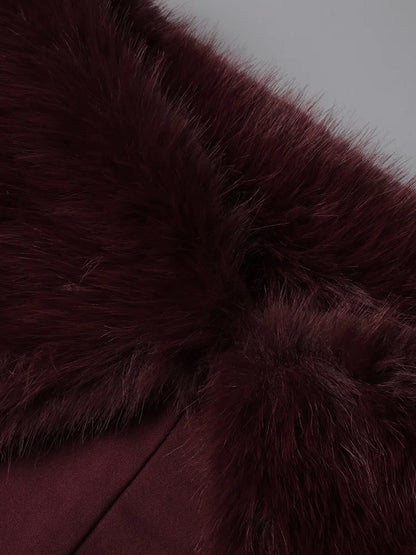 Lorene Fur Maxi Dress
