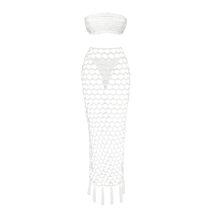 Lilithia Crochet Knit Bikini Skirt Set