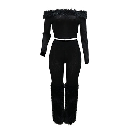 Britney Fur Pants Set