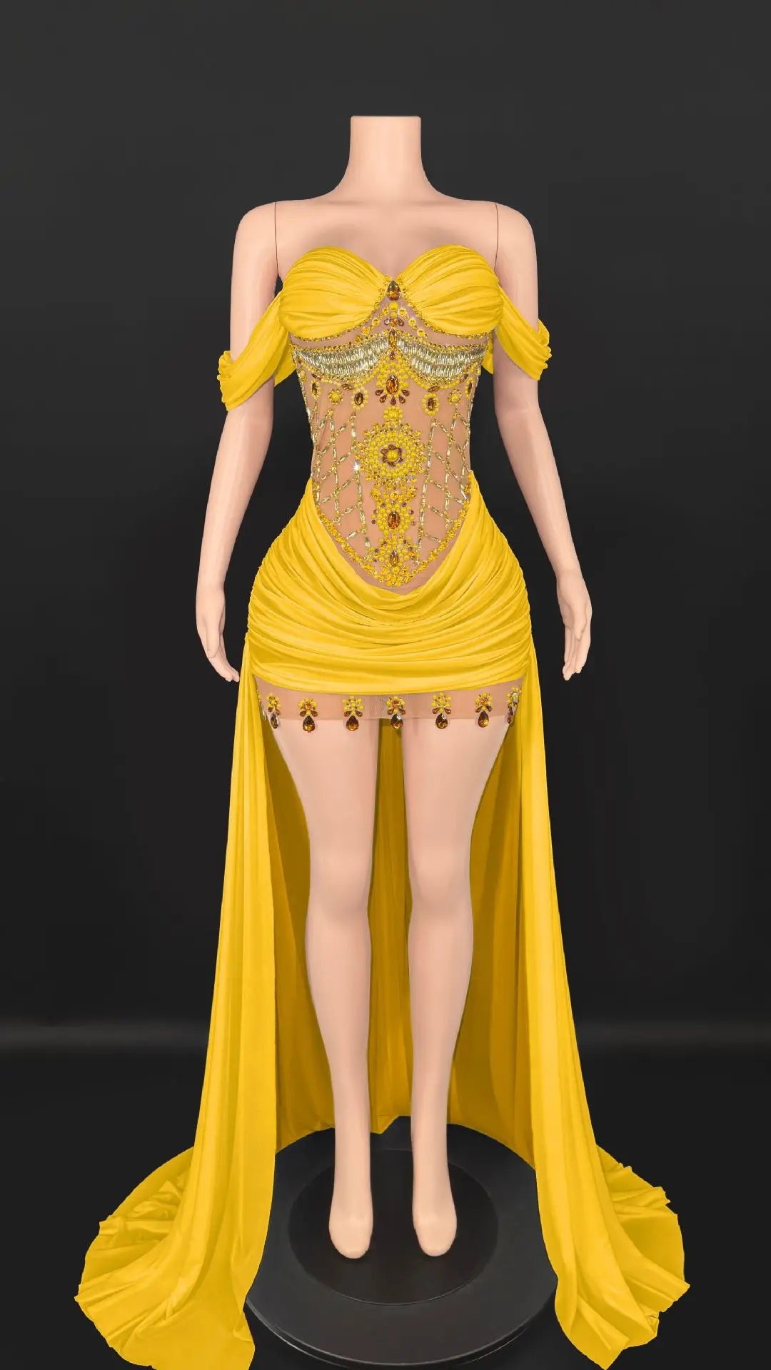 Marina Off-Shoulder Tail Dress