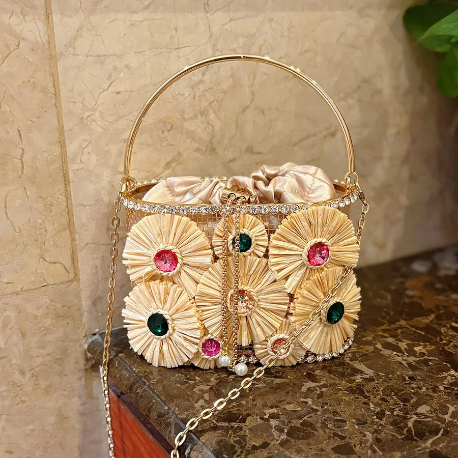 Flower Bucket Cage Purse