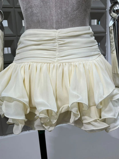 Abella Ruffles Mini Skirt Set