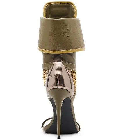 Cross Tied Belt High Heels