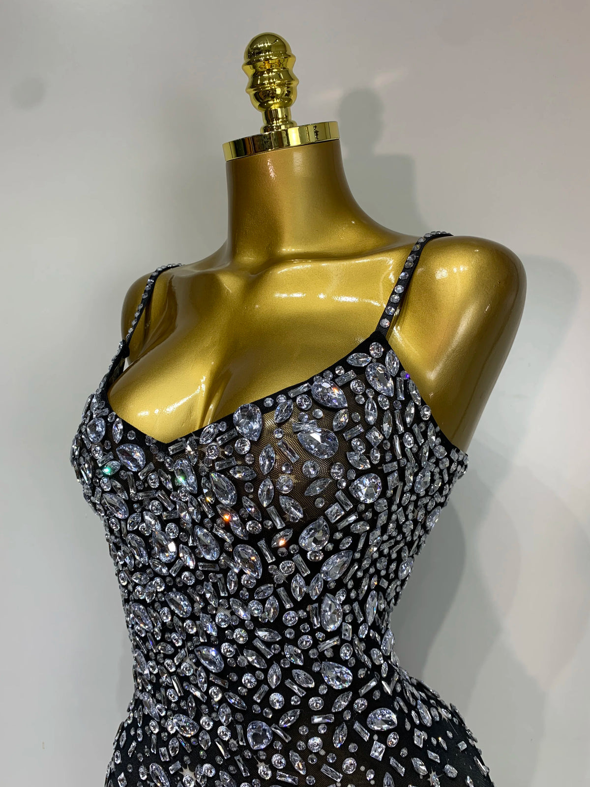 Zoey Rhinestone Mesh Mini Dress