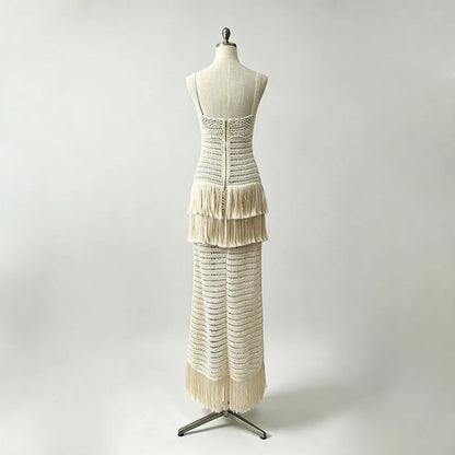 Dolores Knitted Fringe Maxi Dress