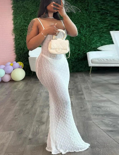 Come Thru Mesh Maxi Dress