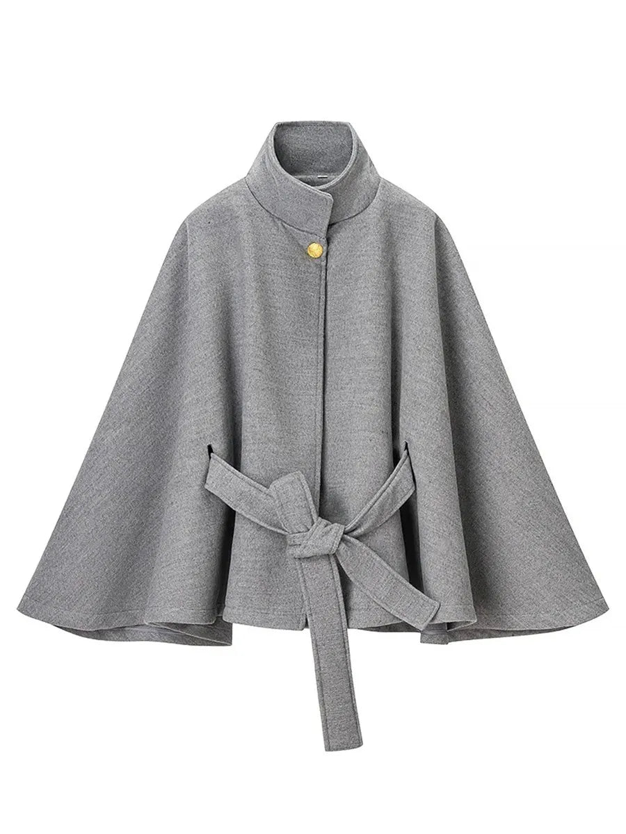 Luxurious Wool Stand Collar Coat