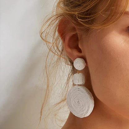 Handmade Rattan Knit Earrings