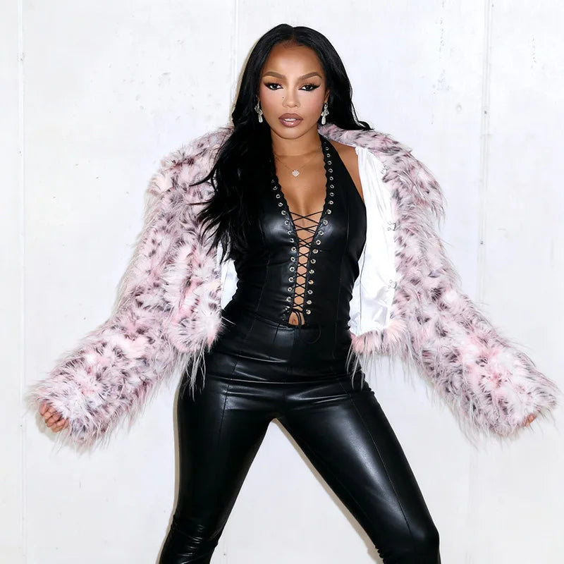 Leopard Fur Plush Coat