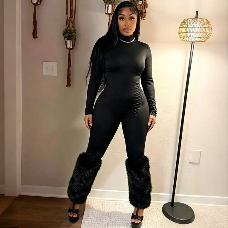 Solange Fur Jumpsuit