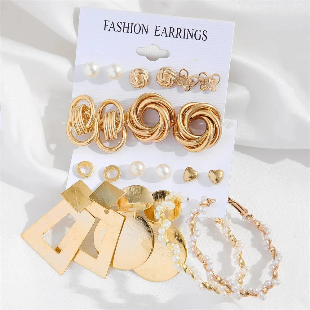 Hoop Dangle Earrings Set