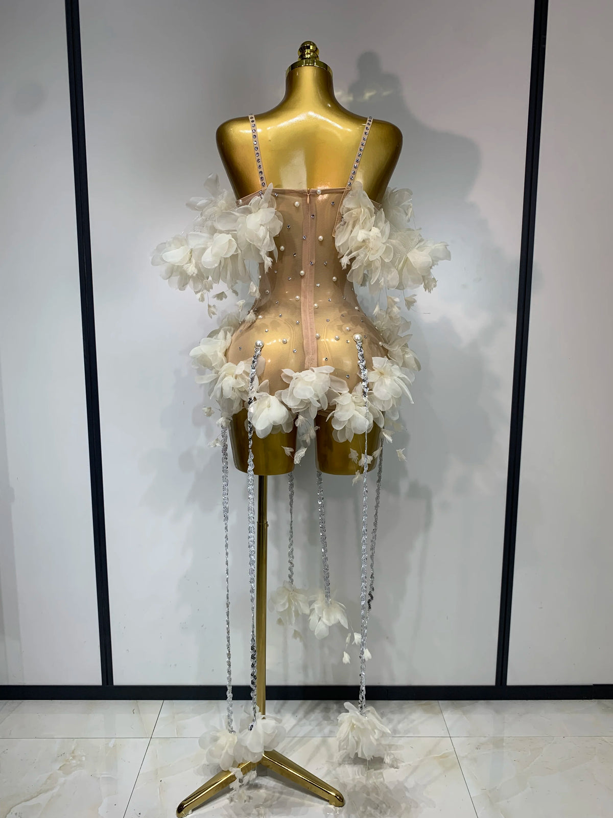 Theresa Rhinestone Fringe Bodysuit