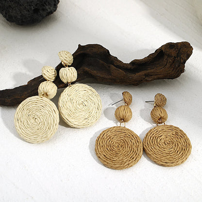Handmade Rattan Knit Earrings
