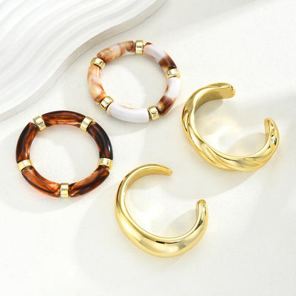 4pcs Vintage Resin Bracelet Set