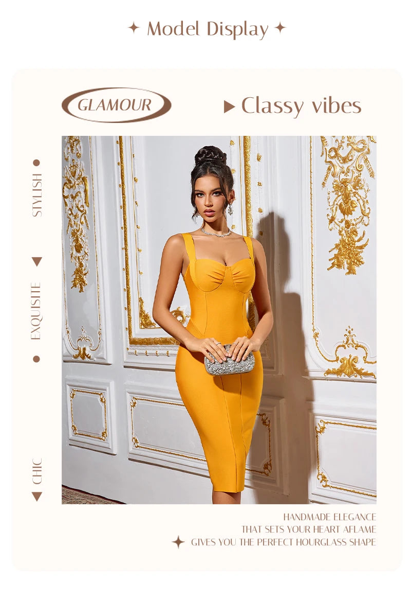 Vibrant Orange Bodycon Bandage Dress