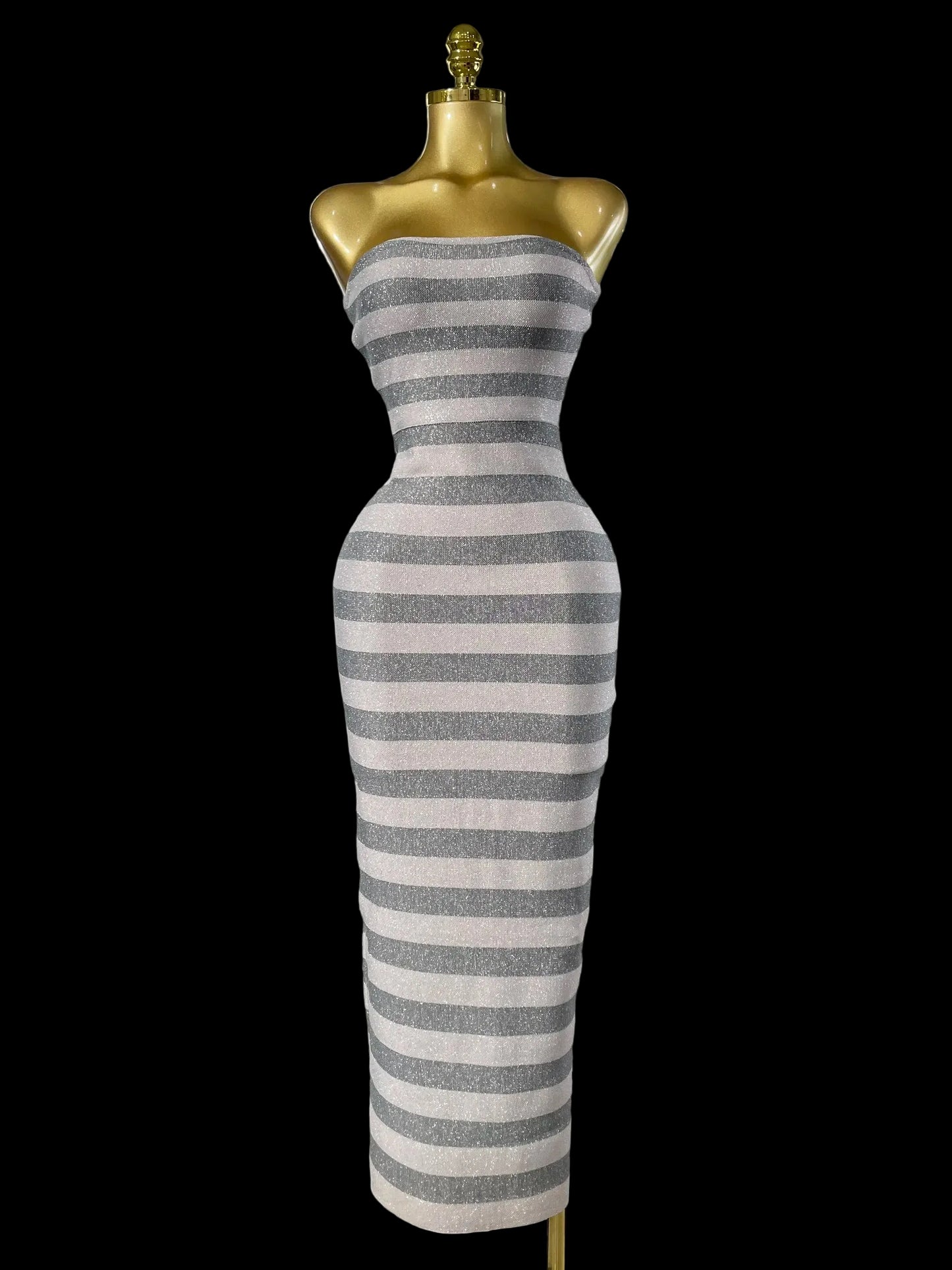 Silver Sequins Bandage Dress