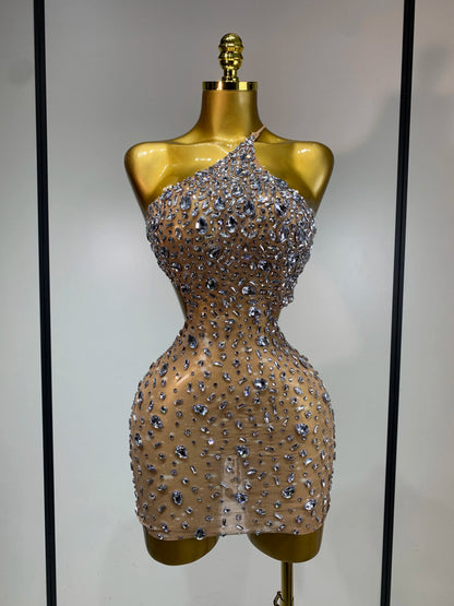 Mila Rhinestone Mini Dress