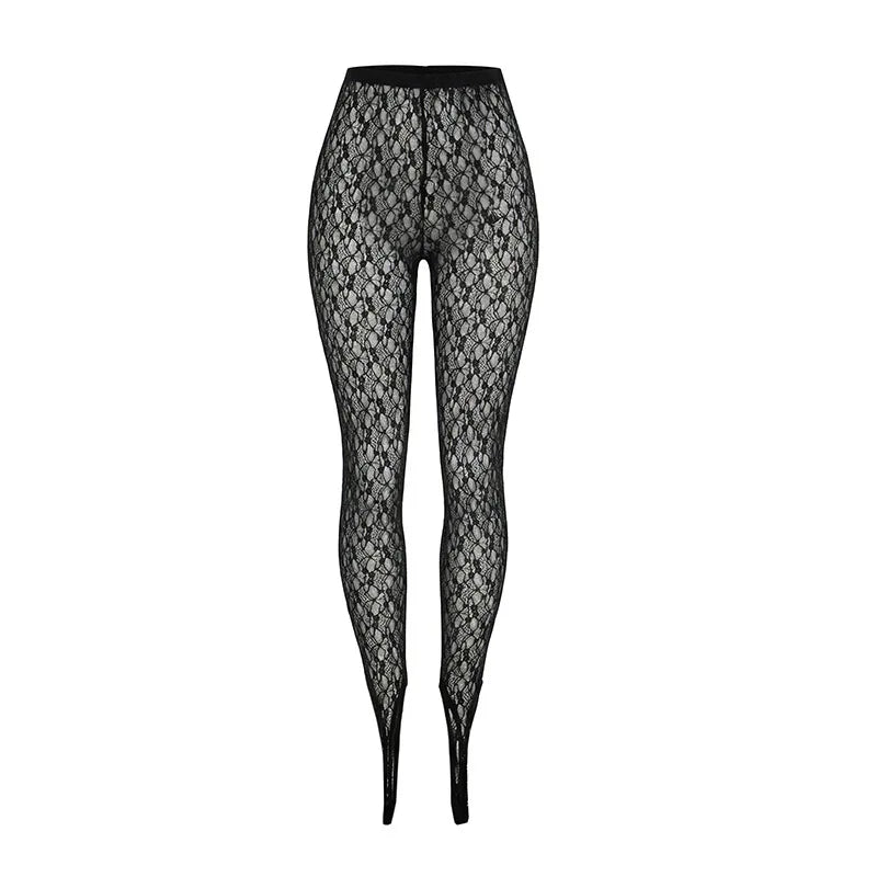 Sheer Lace High Waist Trouser