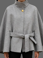 Luxurious Wool Stand Collar Coat