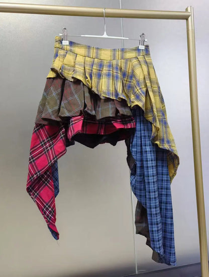 She Plaid High Waist Skirt