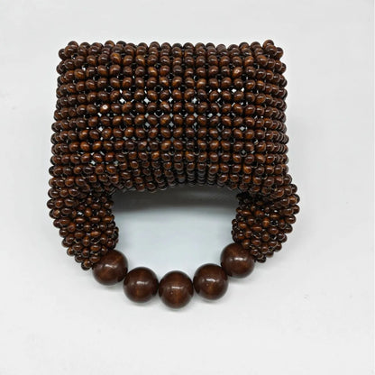 Wooden Bucket Beaded Bag