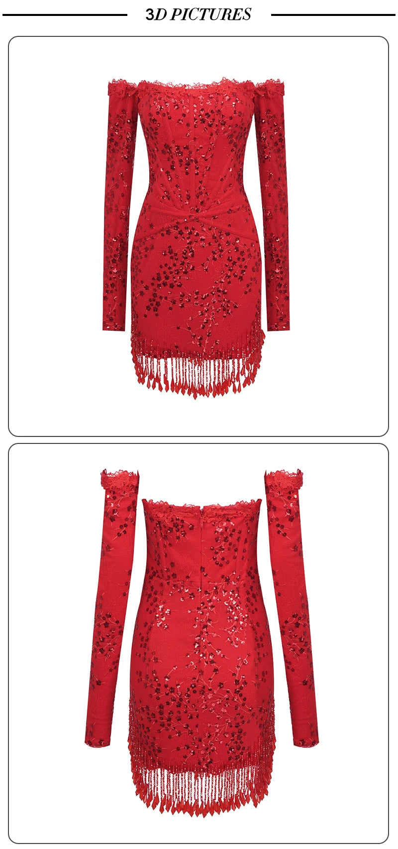 Krystal Tassel Sequin Mini Dress