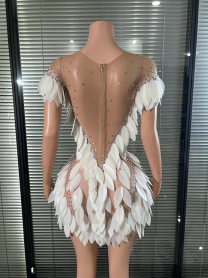 Hot Leaf Sequins Mini Dress