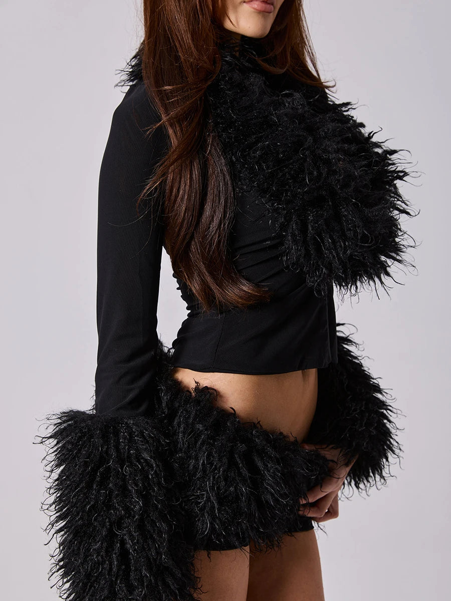 Taylor Fur Mini Skirt Set
