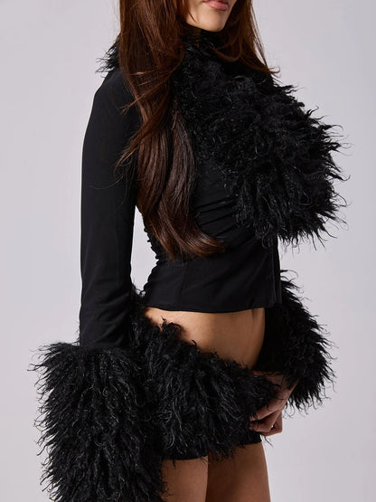 Taylor Fur Mini Skirt Set