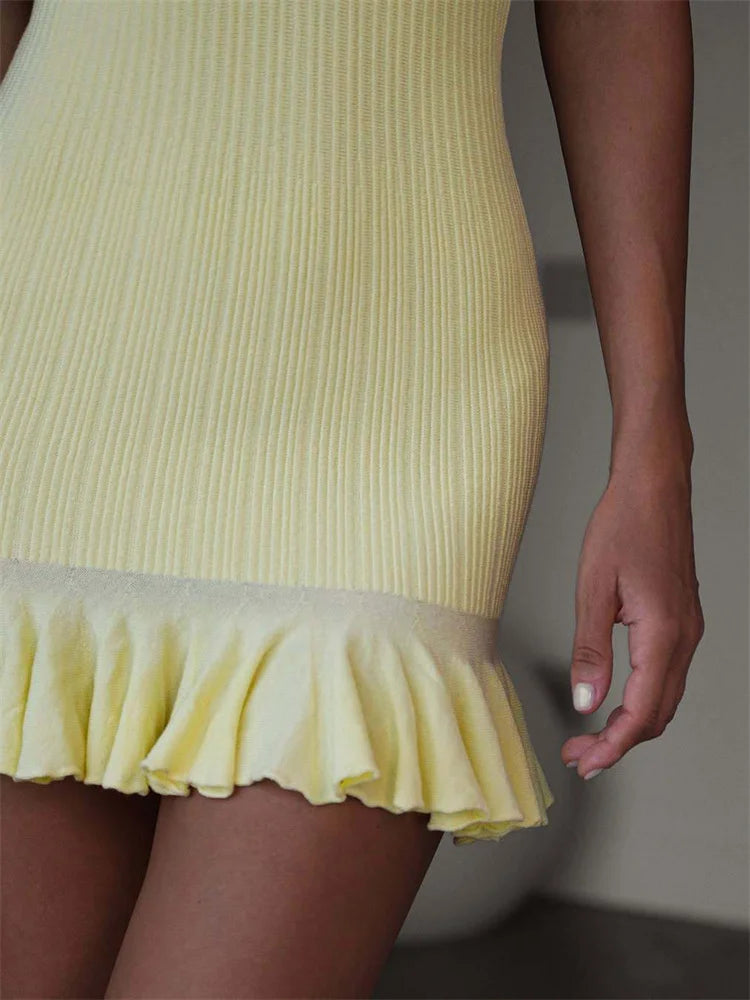 Talina Knit Ruffle Mini Dress