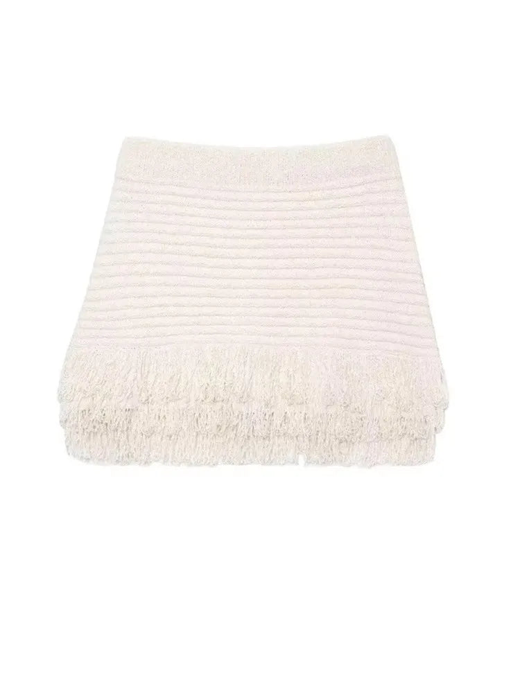 Bella Tassel Knit Cardigan Skirt Set