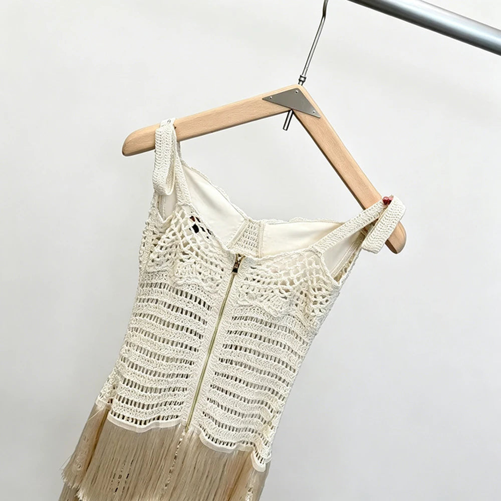 Dolores Knitted Fringe Maxi Dress