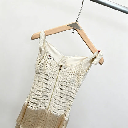 Dolores Knitted Fringe Maxi Dress