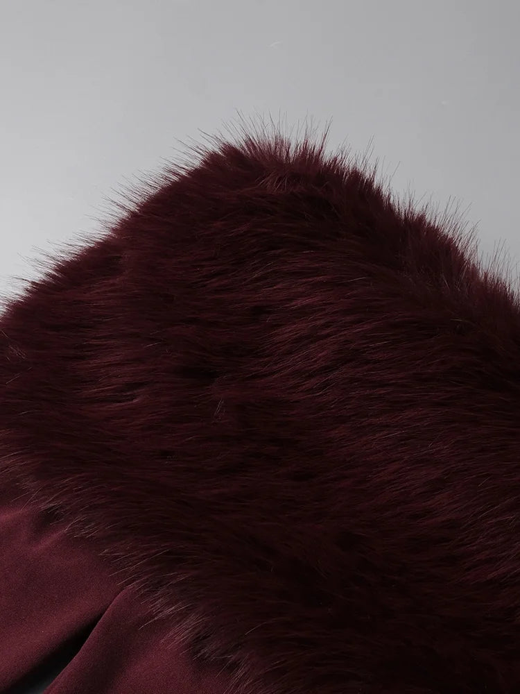 Lorene Fur Maxi Dress