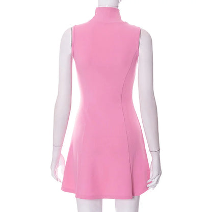 Pink A Line Mini Dress