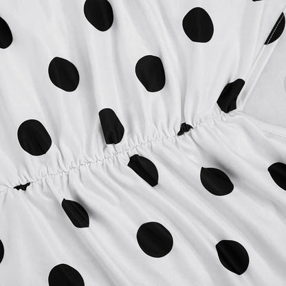 Polka Dot Print Romper +Headscarf
